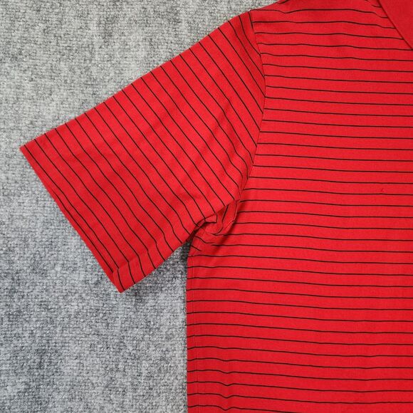 Ralph Lauren Polo Golf Shirt Men Large Red Black Stripe Short Sleeve Performance - Picture 7 of 16